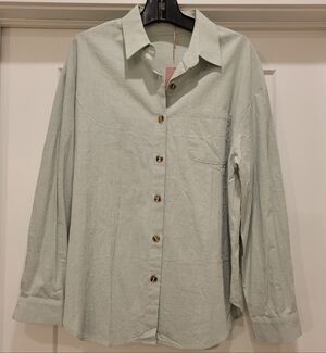 Light Sage Green Men's Button-Up Shirt